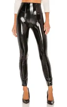 Spanx Faux Patent Leather Leggings Size Small Latex Sexy Feminine Fall Winter