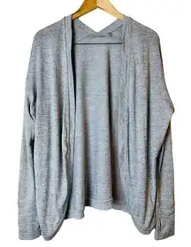 Open Cardigan Sweater Wrap Athleisure Yoga Heather Gray