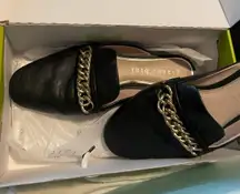 Black Loafers With Gold Chain