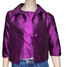 Calypso Women’s Size XS Purple Silk Taffeta Twin Set Tank & Button Jacket