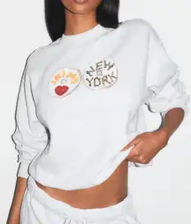 NWT skims nyc exclusive Bagel Crew Sweatshirt Gray L