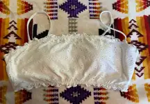 No Boundaries White Eyelet Adj‎ Straps Lined Padded Bralette Size L (11-13)