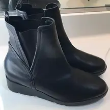 Taryn by Taryn Rose Women’s Black Vegan Faux Leather Heeled Ankle Boots