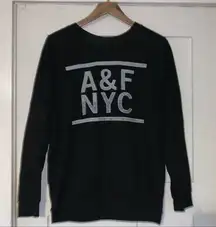 Abercrombie Oversized Black Logo Crew neck sweater