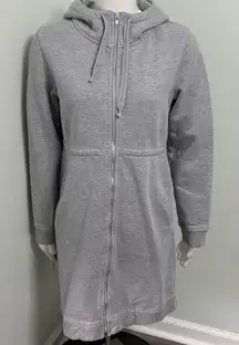 Dunderdon Knee Length Gray Fleece Coat Large