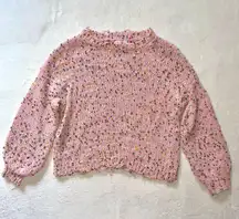 Womens  BOUTIQUE Pom Pom Confetti Pink Sweater size Small