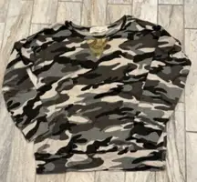 NEW Vintage Havana women's medium black/gray camo sweatshirt