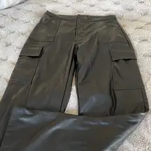 new Salty black faux leather pants with cargo style pockets