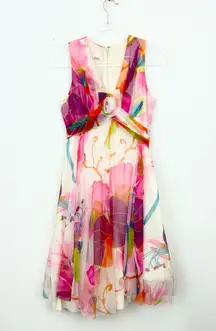 Vintage 70s Floral Rosette Dress