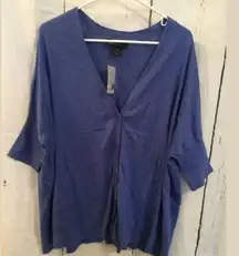 Lane Bryant 14 Cardigan 3/4 Sleeve Periwinkle (m)