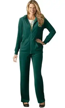 Women's Plus Size 2-Piece Velour Hoodie Set Sweatsuit