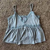 Y2k Blue lace tank top
