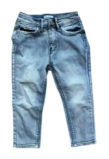 Juniors Womens Bamboo Cropped Light Acid Rinse Denim Jeans - Sz 1