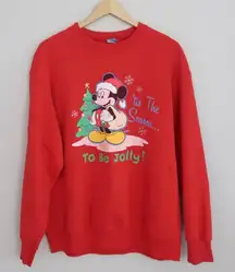 Vintage Disney Mickey Mouse Christmas Sweatshirt Red Crewneck – ’Tis the Season