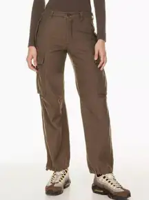 Aritzia TNA Supply Cargo Pants Mid Rise Relaxed Adjustable Waist Mocha Brown 2