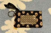 Vera Bradley Black and Cream Patterned Keychain Wallet