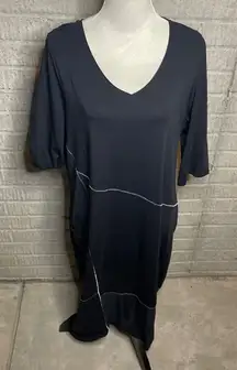 LIV by‎ Habitat Clothes Black Dress XL V Neck Tee Shirt Dress