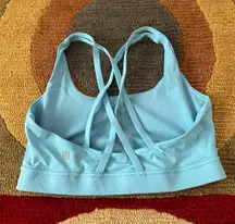 Athletica Light Aqua Blue Energy Bra Sports Bra Fits like a Medium