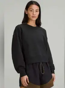 NWT Lululemon Perfectly Oversized Cropped Crew Top Black Size 12