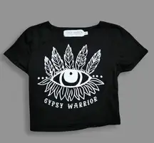 Black/White Gypsy Warrior Eye Cropped Top, Women's S