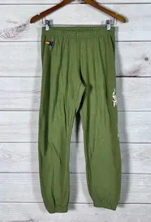 Aviator Nation Womens Sweat Pants Sz S Green Pull On Training Workout Activewear