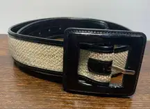 Belt faux patent leather jute, size small