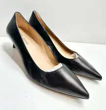 Jon Josef Pumps Women Size 6.5 Black Leather Tina Kitten Heel Pointed Toe Shoes