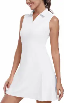 NEW MoFiz Black Sleeveless V-Neck Mini Dress Shorts - Golf Tennis Dress Small