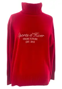 From Future winter sports oversized cashmere turtleneck embroidered sweater sz S