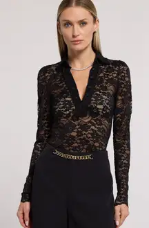 Generation Love Dominique Black Lace Top Size L