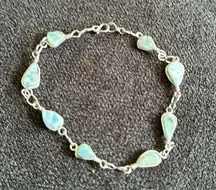 Dominican Republic Larimar stone anklet