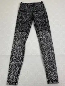 Lululemon Womens Size 8Wunder Under‎ Leggings Hi-Rise Ice Breaker White Black