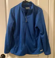 MED COUTURE Women's Athletic Zip Up Track Jacket Coat Blue Size Medium