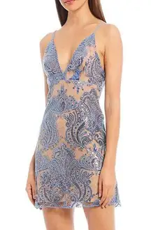 Free People  Sparkly Light Blue dress