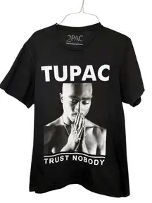 Tupac Shakur “Trust Nobody” Graphic T-Shirt – Official 2PAC Merch – Size Small 