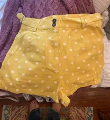She And Sky Yellow Polka Dot Shorts