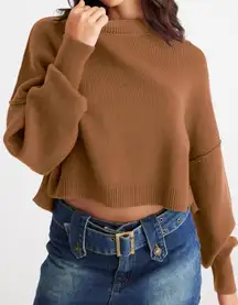 Brown cropped sweater 