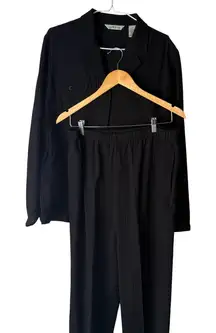 ORVIS Size M Black Textured Jacket and Pants Set Women's Medium Travel Comfort