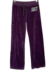 Juicy Couture Y2K Velour Track Pants Sweatpants Sz Small Purple