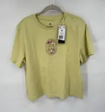 Adidas Jet Set Cabana T-Shirt Women Medium Yellow Cropped NEW‎ Athleisure