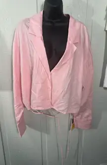 Open Edit Pink Long Sleeve V Neck  Top Size 3X NWT