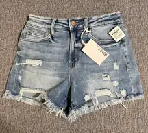 Vervet Women’s Cortney Mom Distressed Denim Shorts