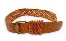 Axe Mode brown woven braided leather belt 32