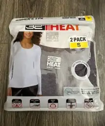 32 Degrees Heat Women's 2-Pack Long Sleeve Scoop Neck Tee, White/Purple Size S