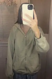 John Galt Brandy Melville Zip-Up Oversized Hoodie