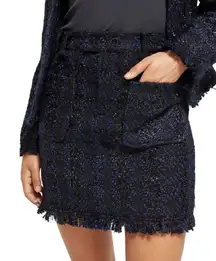 Scotch & Soda navy and black tweed skirt size small NWT