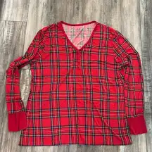 Little Sleepies Women’s red plaid pj top XL