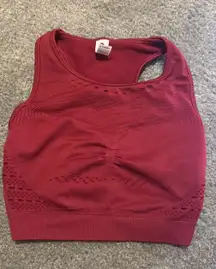 Red High Neck Sports Bra