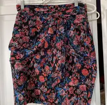 100% silk faux-wrap IRO mini skirt.  Size M