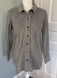 J. Jill Women's Chunky Corduroy Shirt Jacket Shacket Gray Small